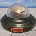 Burger auf Warmhaltetablett